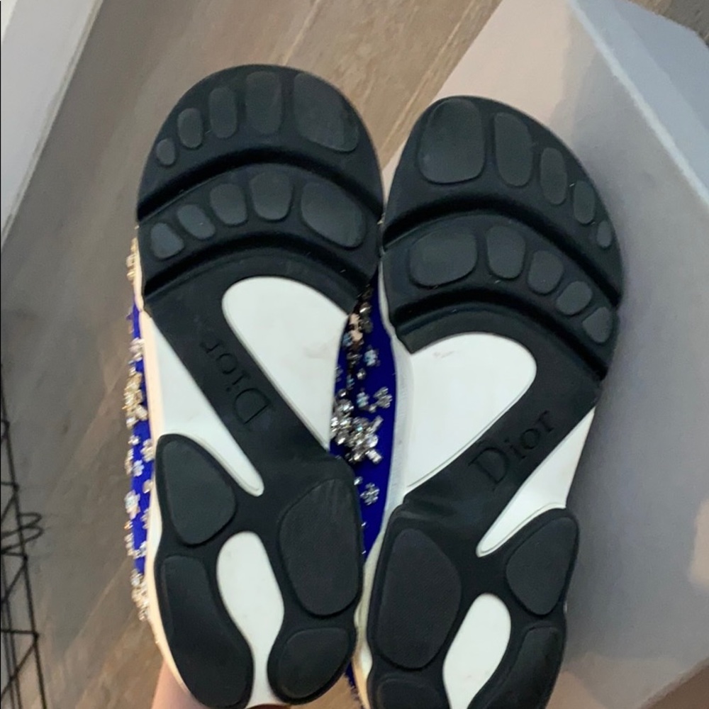 Dior Fusion Blue Crystal Embroidered Sneakers 37 - Picture 7 of 8
